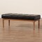 Baxton Studio Sanford Mid-Century Modern Dark Brown Faux Leather and Walnut Brown Finished Wood Dining Bench 184-11345-Zoro - alternate 3